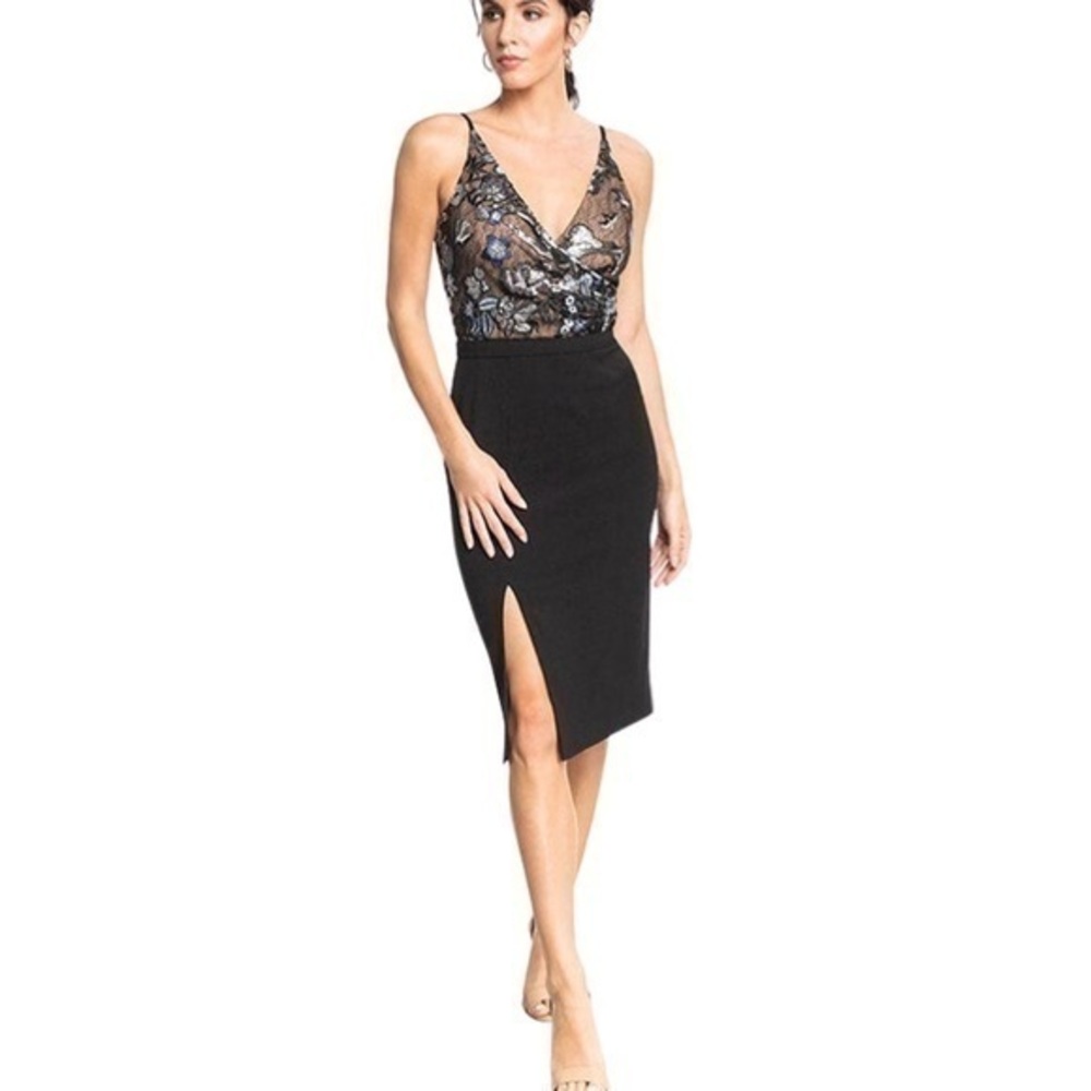 Dress The Population Giulia Navy Sequin Cocktail Dress